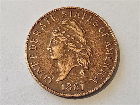 1861 Confederate States Of America One Cent Restrike Coin Ebay