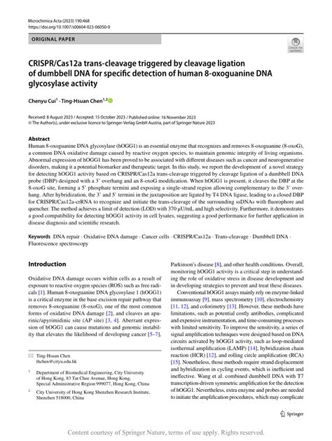 Crispr Cas A Trans Cleavage Triggered By Cleavage Ligation Of Dumbbell