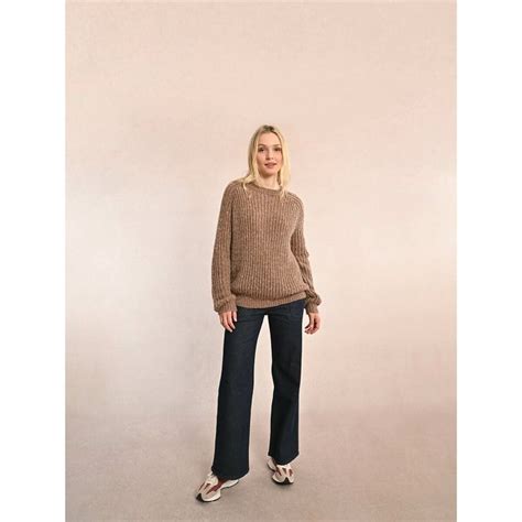 Chunky Knit Jumper With Crew Neck Brown Molly Bracken La Redoute