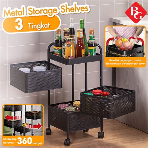 Jual BG SPORT Metal Storage Model 2855 Rak Dapur Keranjang Sayur