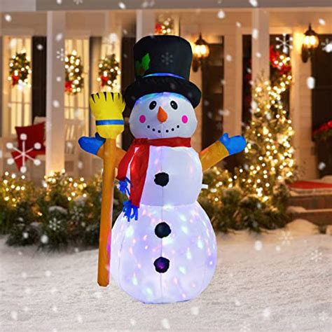 Dearhouse Ft Inflatable Christmas Snowman Rotating Led Lights