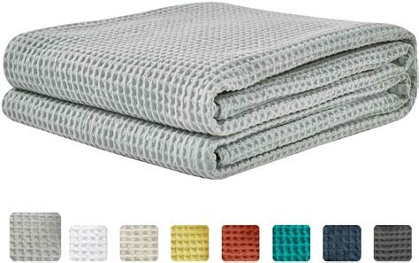 King Blanket Waffle Weave 108 X 90 Gray Soft 100 Cotton Bedding