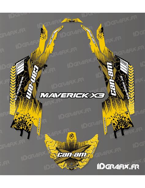 Kit Decoration Cracked Series Yellow Idgrafix Can Am Maverick X