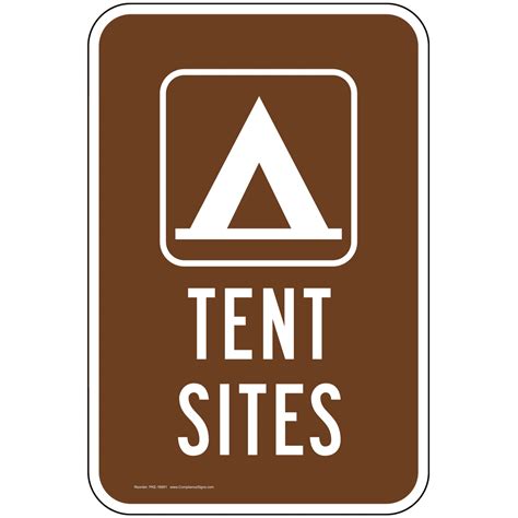 Vertical Sign - Parks / Camping - Tent Sites Sign