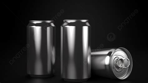 Tres Latas De Aluminio Sobre Un Fondo Negro Lata De Aluminio De Bebida