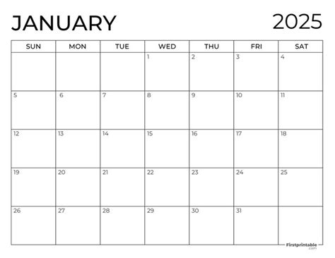 Druckbarer Kalender F R Januar Free Printable Calendar Templates