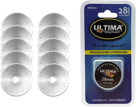 Ultima 28mm Rotary Cutter Blades 10 Blades Per Pack Fits Most