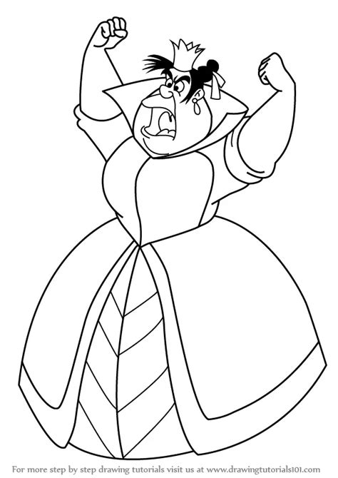 Learn How To Draw Queen Of Hearts From Alice In Wonderland Alice In