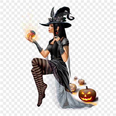 Illustration Cartoon Beautiful Halloween Witch Image PNG | Citypng