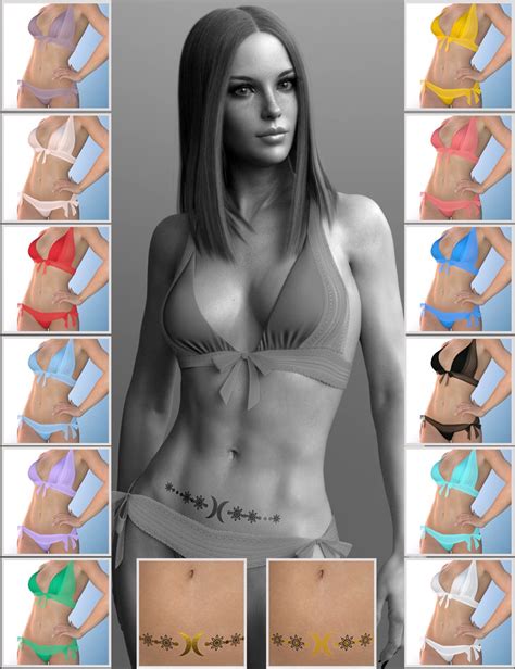 X Fashion Bikini Bows Lace For Genesis 8 And 8 1 Females Daz 3D