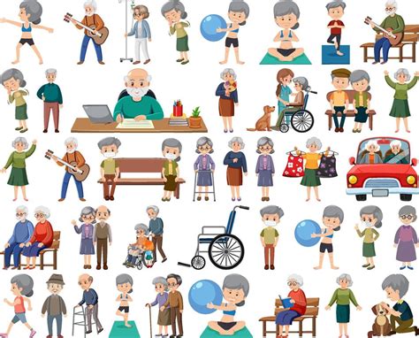 Collection Of Elderly People Icons Vector Art At Vecteezy