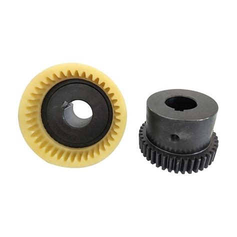 M24 Crowned Teeth Flexible Gear Coupling Steel Nylon Sleeve Gear Shaft