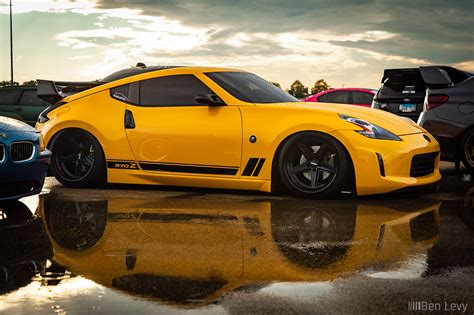 Yellow Nissan 370Z On Black Rotiform 917 Wheels BenLevy