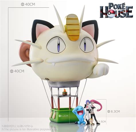 POKE HOUSE Meowth Hot Air Balloon With Jessie James Pokemon