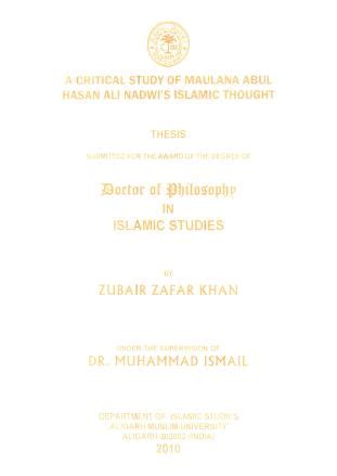 A Critical Study Of Mawlana Abul Hasan Ali Nadwi S Islamic Thought Pdf