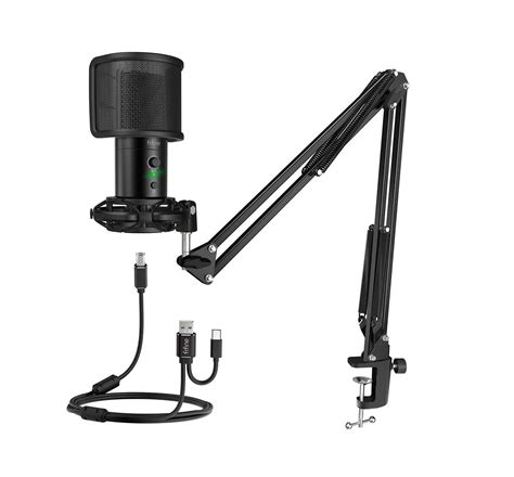 FIFINE T683 USB Microphone Kit – Condenser Mic with Arm Stand Mute ...