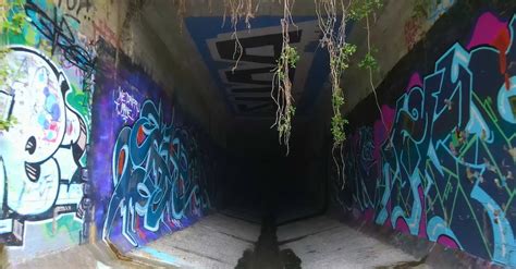 Graffiti on Walls in Tunnel Free Stock Video Footage, Royalty-Free 4K ...