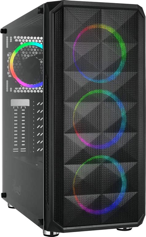 Rosewill Atx Mid Tower Gaming Pc Computer Case Dual Ring