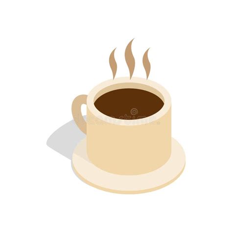 Coffee Cup Icon Isometric 3d Style Stock Vector Illustration Of