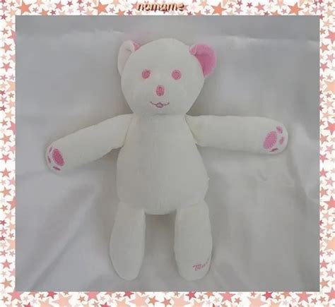 Doudou Peluche Ours Blanc Et Rose Musti De Mustela Cm Eur