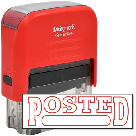 Posted Self Inking Rubber Stamp With Red Ink