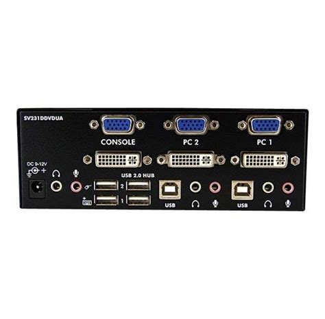 StarTech.com 2 Port DVI VGA Dual Monitor KVM Switch USB with Audio