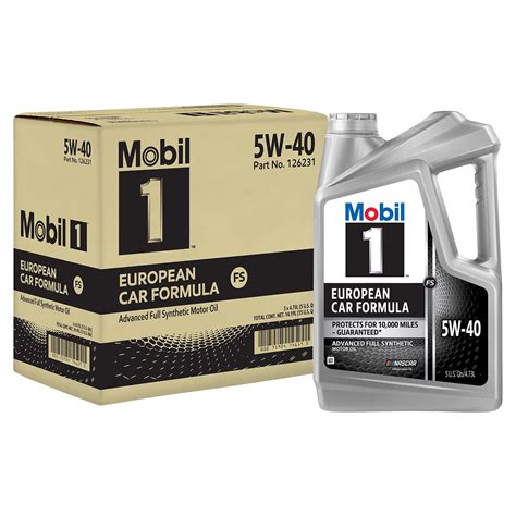 Mobil 1 Fs European Car Formula Full Synthetic Motor Oil 5w 40 5 Qt 3 Pack