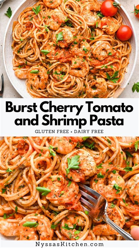 Burst Cherry Tomato And Shrimp Pasta Dairy Free