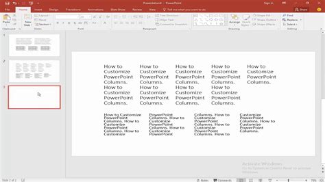 How To Customize Columns In Powerpoint Document 2017 Youtube