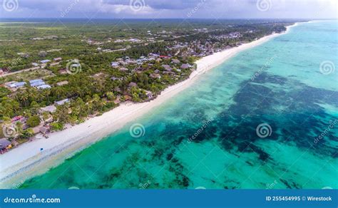 Aerial View of Jambiani Fishing Village in Zanzibar Stock Image - Image of island, water: 255454995