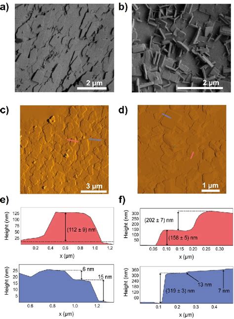 SEM A B And AFM C D Images Of Two Different Regions Of The