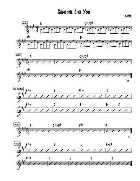 Adele - Someone Like You (Lead Sheet)