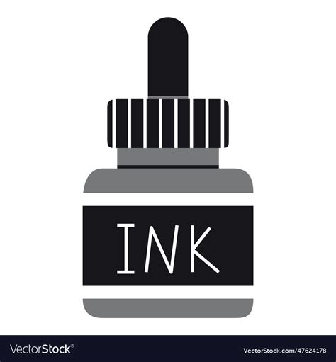 Ink bottle cartoon style trendy modern isolated Vector Image