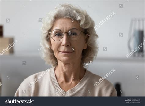 Head Shot Portrait Confident Mature Woman Stock Photo Edit Now