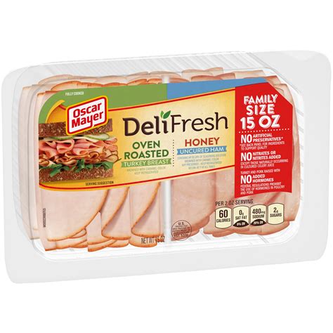 Oscar Mayer Deli Fresh Oven Roasted Turkey And Honey Ham Lunch Meat Variety Pack 15 Oz Package