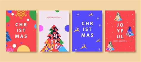 Premium Vector | Christmas and new year greeting cards set