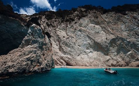 Premium Photo | Blue caves on zakynthos island