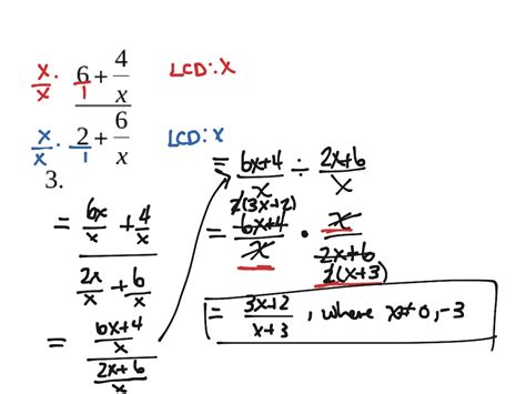 Simplifying Complex Rational Expressions With Sums And Differences 1 Math Showme