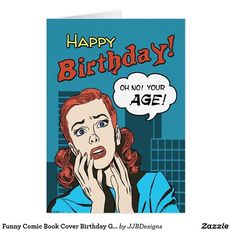 Funny Comic Book Cover Birthday Greeting Card Zazzle Birthday