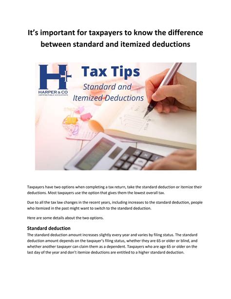 Its Important For Taxpayers To Know The Difference Between Standard