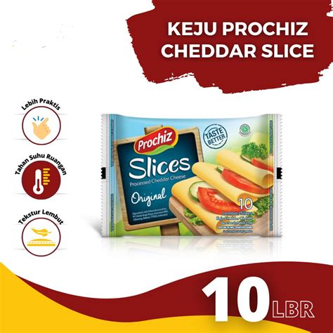 Jual Cheddar Cheese Slice Prochiz Isi Keju Lembaran Halal Shopee