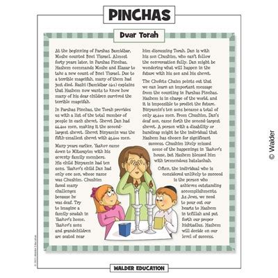 Weekly Parsha Guide Pinchas Walder Education