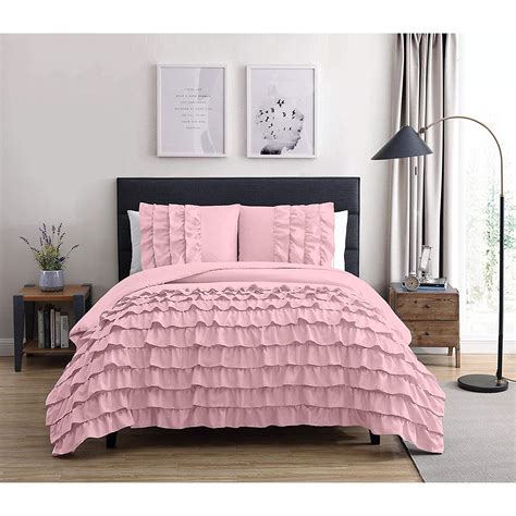 Chezmoi Collection Ella Shabby Chic Ruffle Duvet Cover Set Ruffle Duvet Cover