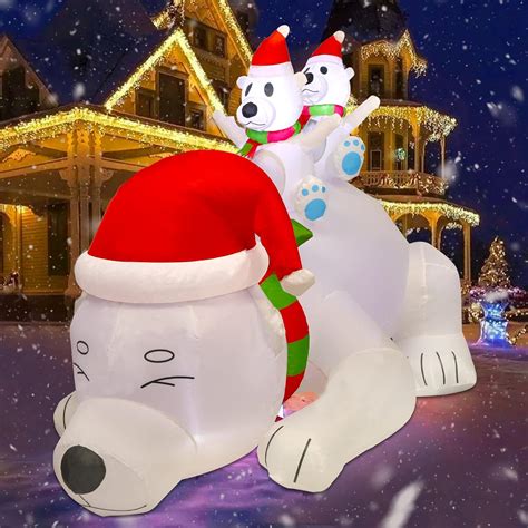 Buy Juegoal Christmas Inflatable Polar Bears 6 FT Long Lighted Blow