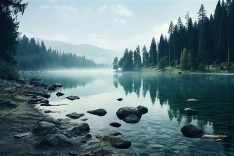 Lake wilderness landscape outdoors. AI | Premium Photo - rawpixel