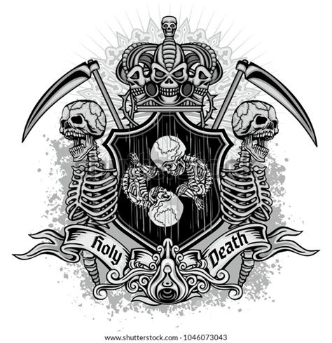 Gothic Coat Arms Skull Grunge Vintage Stock Vector Royalty Free