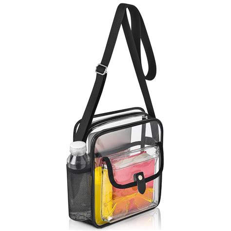 Snapklik.com : SPODEARS Black Clear Crossbody Bag For Stadium Events