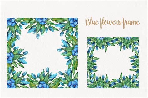 Blue Flower Watercolor Clipart Set By Watercolor Shop | TheHungryJPEG