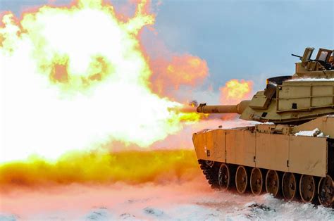 A Round Is Fired From An M1A2 Main Battle Tank Belonging NARA DVIDS