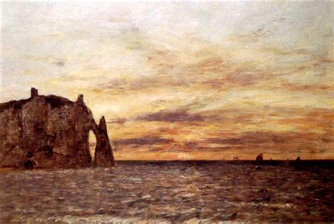 Etretat La Falaise Daval Au Soleil Couchant By Eug Ne Boudin On Artnet